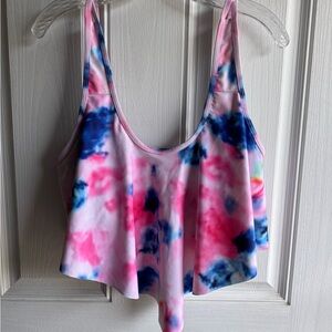 Tie-Dye Swim Top - Pink and Blue